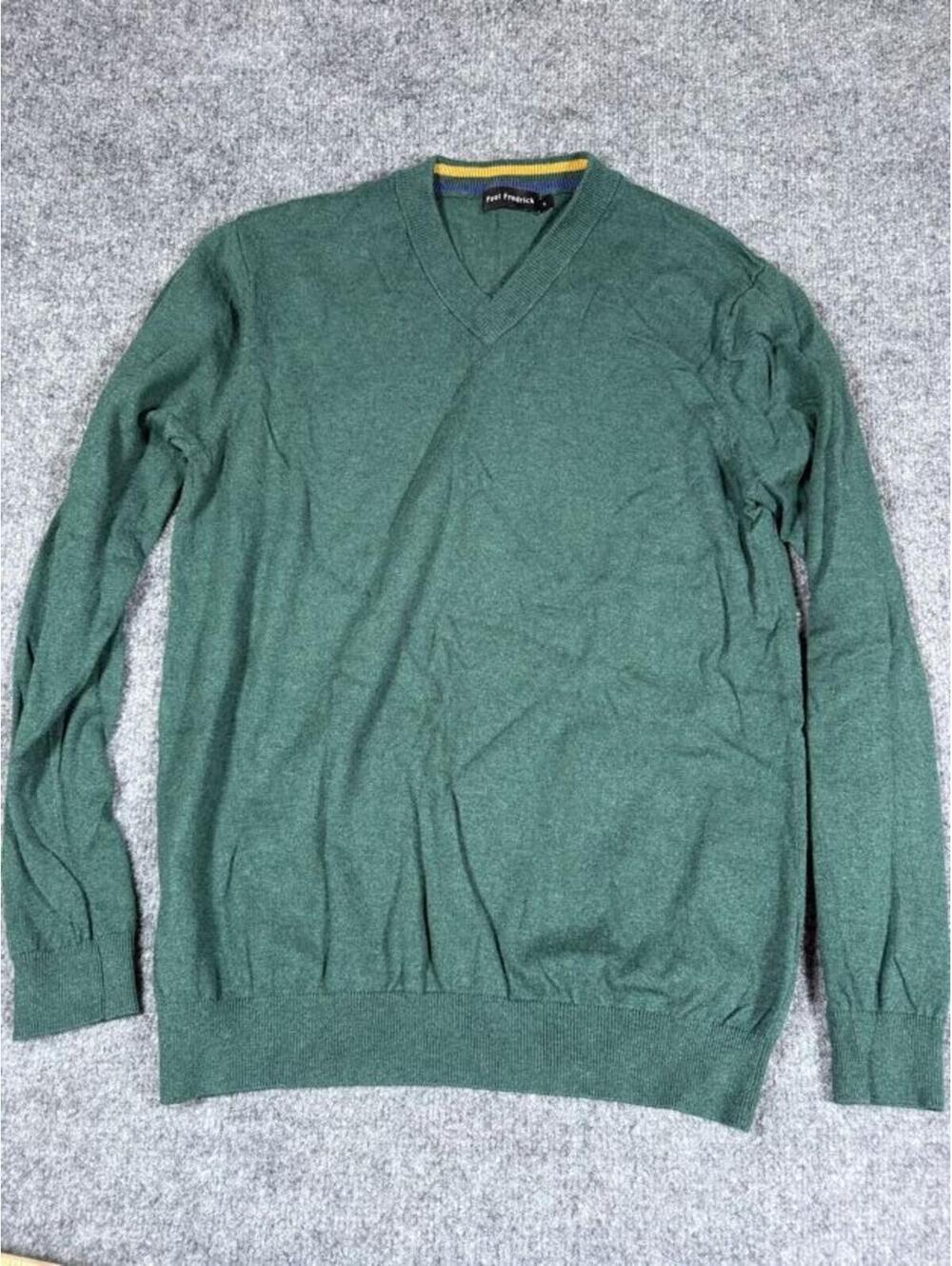 Paul Fredrick Green V-Neck Sweater Small
